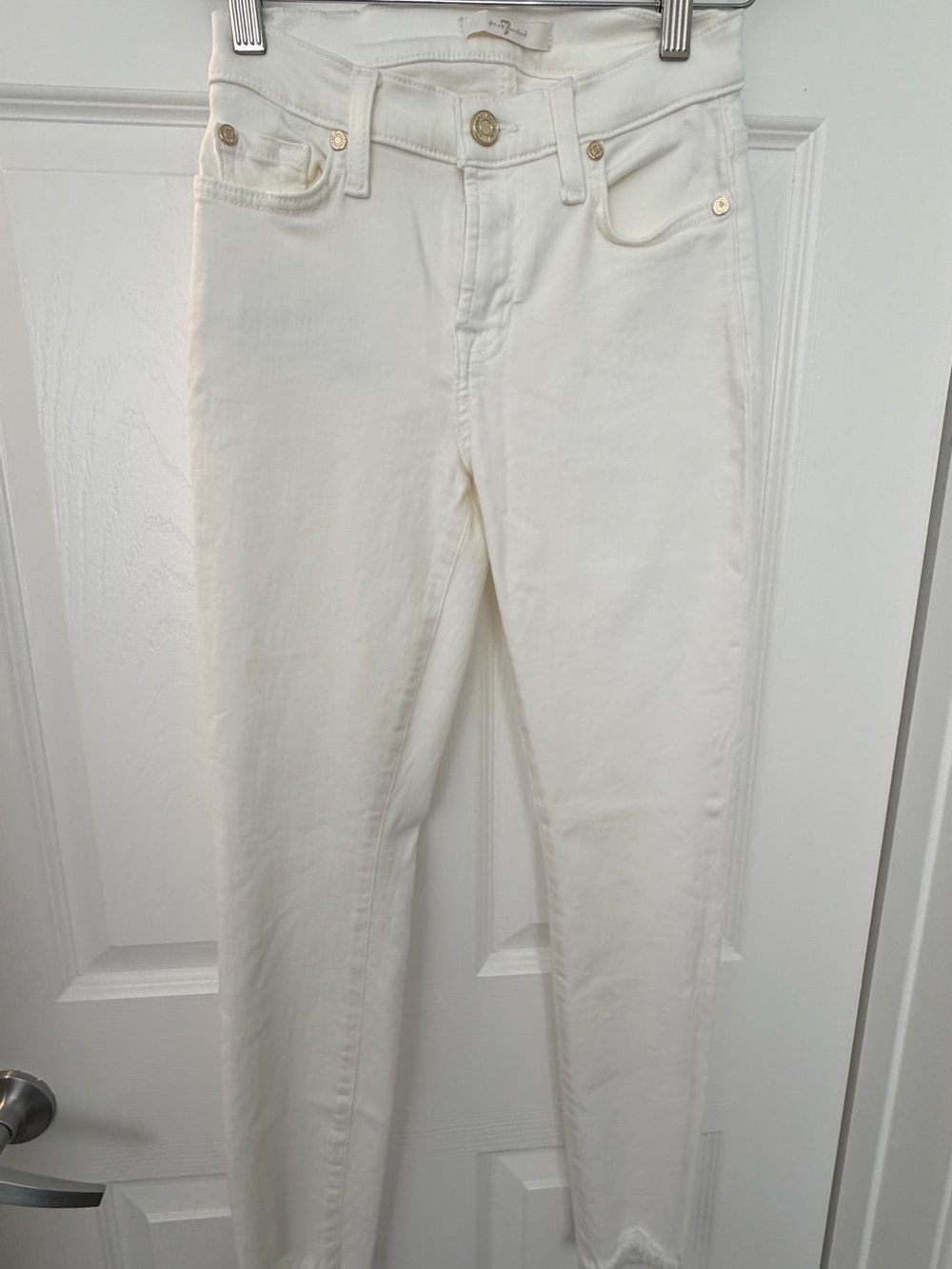 7 For All Mankind White Skinny Jeans